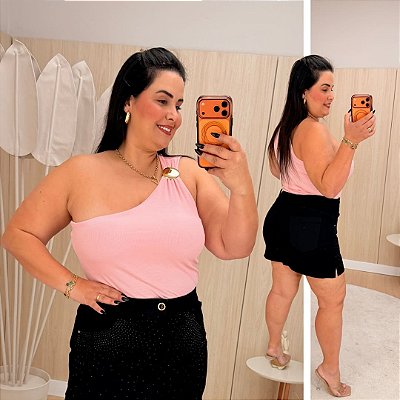 Blusa Nula Viviane Rosa BB Plus Size