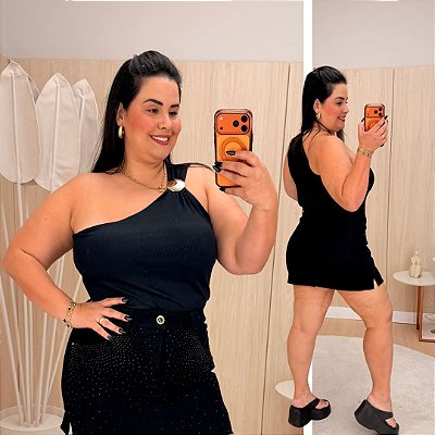 Blusa Nula Viviane Preto Plus Size