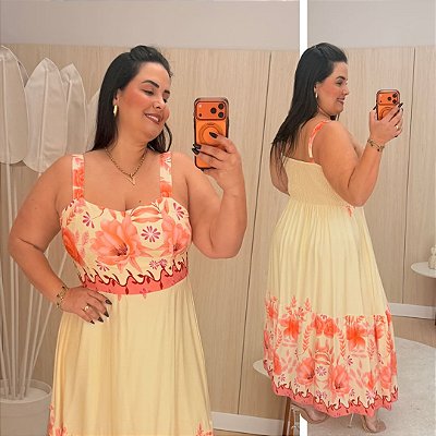 Vestido Vicky Floral Rosa Plus Size