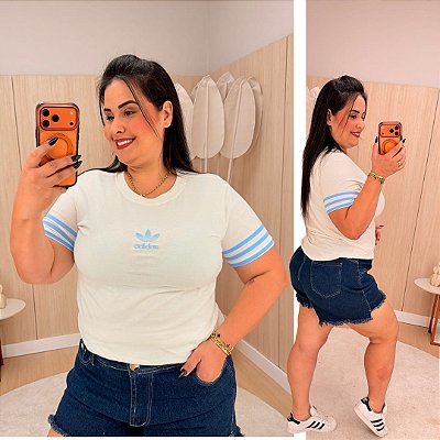 T Shirt AD Estampa Azul Candy Plus Size