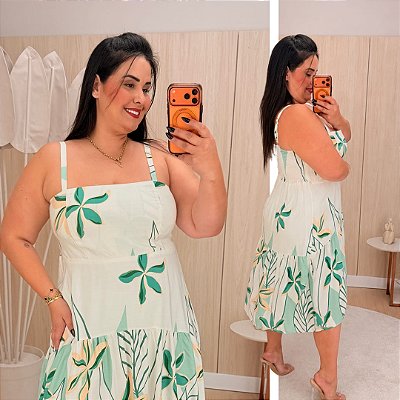 Vestido Lily Estampado Verde Plus Size