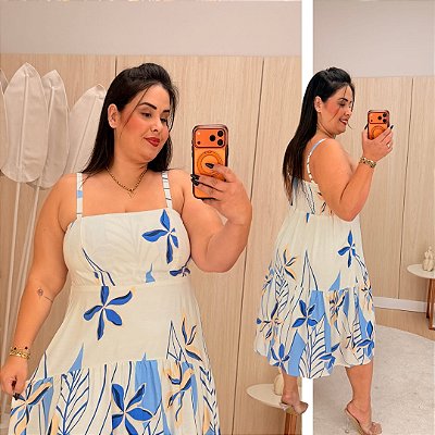 Vestido Lily Estampado Azul Plus Size