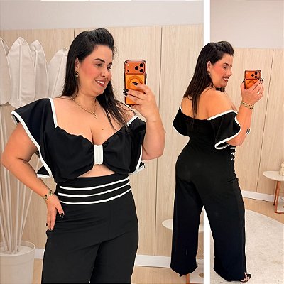 Conjunto Tulipa Preto Plus Size