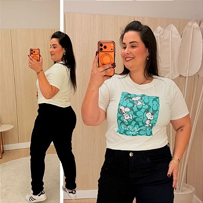 T shirt Snoopy Branca Plus Size