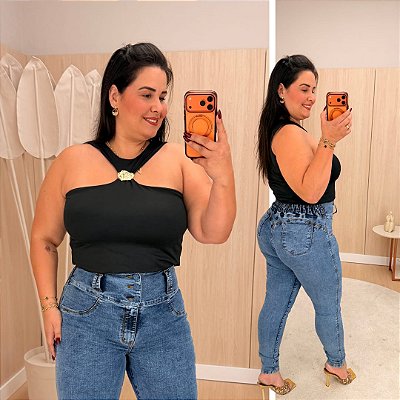 Blusa Aurora Preto Plus Size