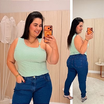 Blusa Nula Laise Rebeca Verde Plus Size