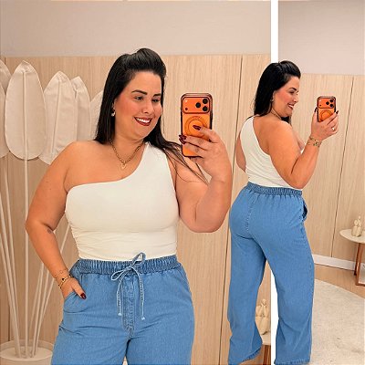 Blusa Nula Amélia Branca Plus Size