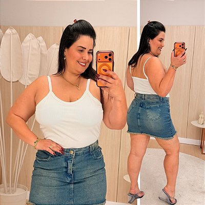 Alcinha Ribana Lavínia Branca Plus Size