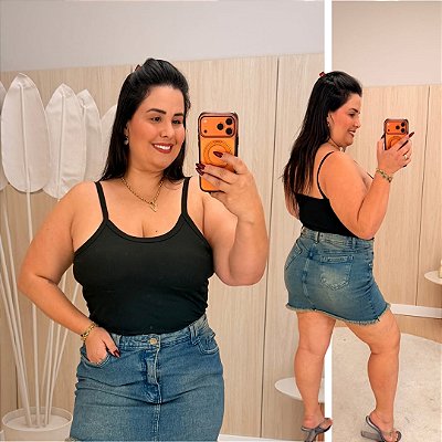 Alcinha Ribana Lavínia Preta Plus Size