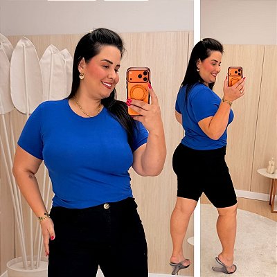 Blusão Visco Marina Azul Plus Size