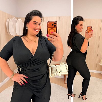 Blusa Kelly Preta Plus Size