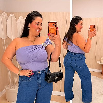 Body Fivela Lilás Plus Size