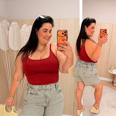 Cropped Suplex Alcinha Vermelha Plus Size