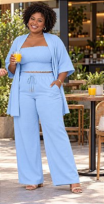 Trijunto Bela Azul Plus Size