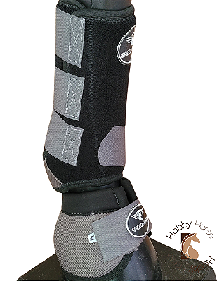 Kit caneleiras dianteiras + cloches Speed Horse cinza/preto