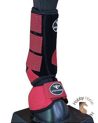 Kit caneleiras dianteiras + cloches Speed Horse vermelho/preto