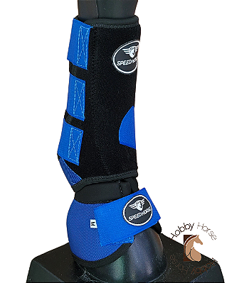 Kit caneleiras dianteiras + cloches Speed Horse azul/preto