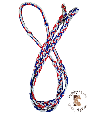 Rédea de nylon importada azul/vermelho/branco