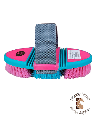 Escova flexível rosa pink/turquesa