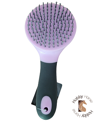 Escova para crina rosa bebê/cinza