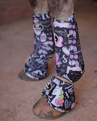 Conjunto dianteiro caneleiras e cloches Black unicórnio