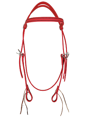 Cabeçada de testeira com afogador  em silicone vermelho