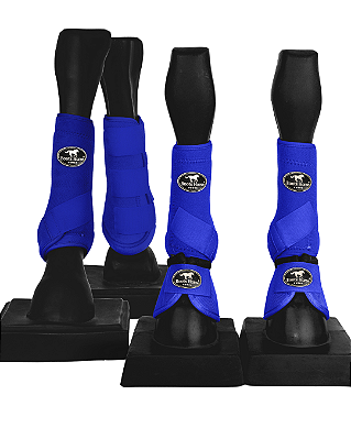 Conjunto completo caneleiras e cloches Boots Horse azul royal
