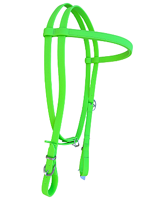 Cabeçada  de silicone com testeira verde limão