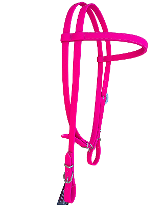 Cabeçada de silicone testeira com afogador pink