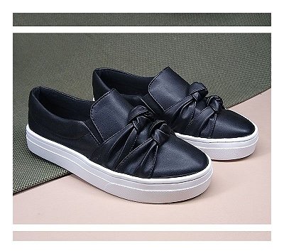 SLIP ON SOFT DOIS NÓS PRETO