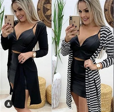 cardigan de amarrar na frente