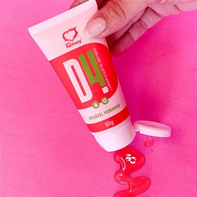 D4 Lubrificante Íntimo Comestível 60G Morango