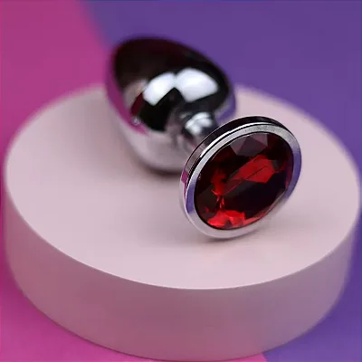 Plug Anal de Aço com Cristal Arredondado Tam. G