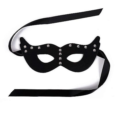 Máscara em Couro com Cetim de Amarrar