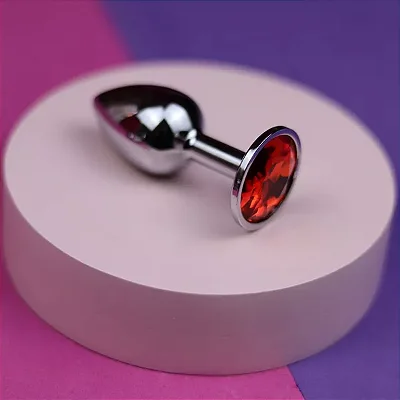 Plug Anal aço Inoxidável Cônico com Cristal Arredondado TAM. P