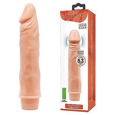 Prótese Realística com Glande Vibração Multi velocidade  21,5x4cm Vip Mix