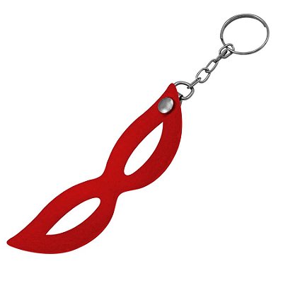 Chaveiro Máscara Tiazinha em Couro Sintético com Argola em Metal Brasil Fetiche