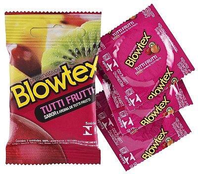 Preservativos Sabor e Aroma Tutti Frutri com 3 unid. Blowtex