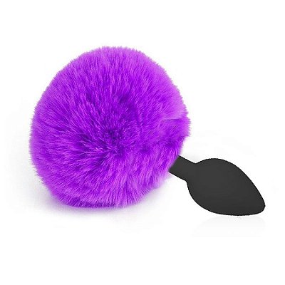 Plug Anal de Silicone com Pompom 13,5x3,5cm Médio