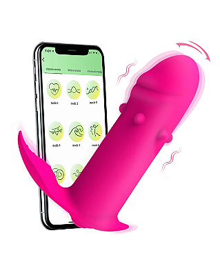 Vibrador via App 10 Modos de Vibração recarregável