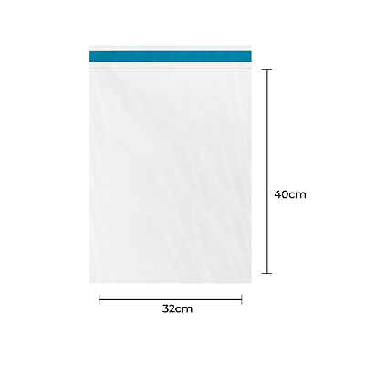 Envelope Plástico Transparente com Lacre 32x40