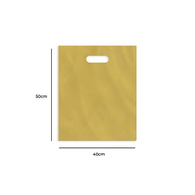 Sacola Plástica Boca de Palhaço Reta Amarela 40x50