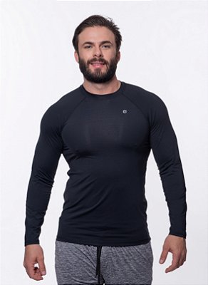 Camiseta Manga Longa Masculino ROMA UV Preto