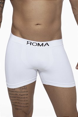 Cueca Boxer Sem Costura ROMA Logo Branco