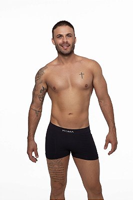 Cueca Boxer Sem costura ROMA Logo Preto