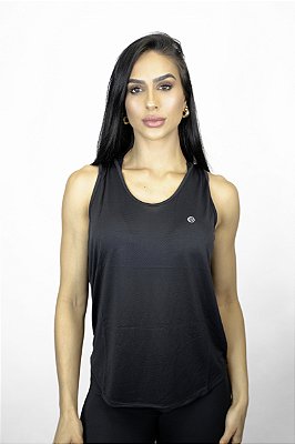 Regata Fitness Nadador Feminino ROMA Básica Preto