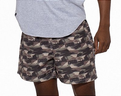 Shorts Curto Masculino ROMA Militar Estampado Verde Escuro