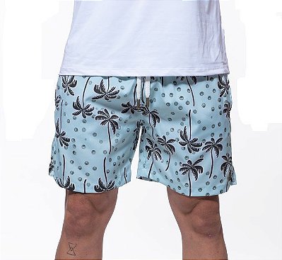 Shorts Curto Masculino ROMA Palmeiras Estampado Verde Claro