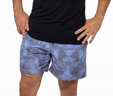 Shorts Curto Masculino ROMA Riscos Estampado Azul Escuro