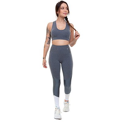 Calça Legging Fitness Longa Emana Feminino ROMA Costura Frontal